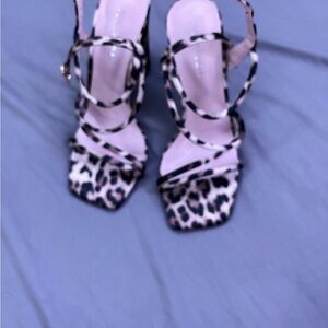 Leopard Print Strappy Women's Sandals